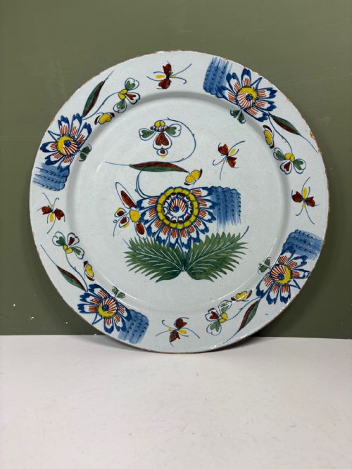 18th C Delft Polychrome Charger