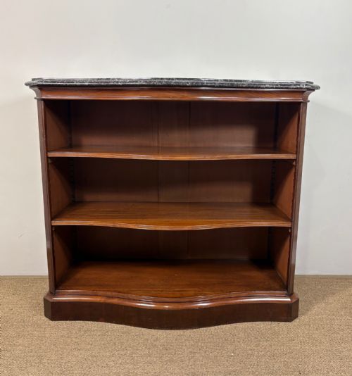 George III Mahogany Bookcase with Marble Top