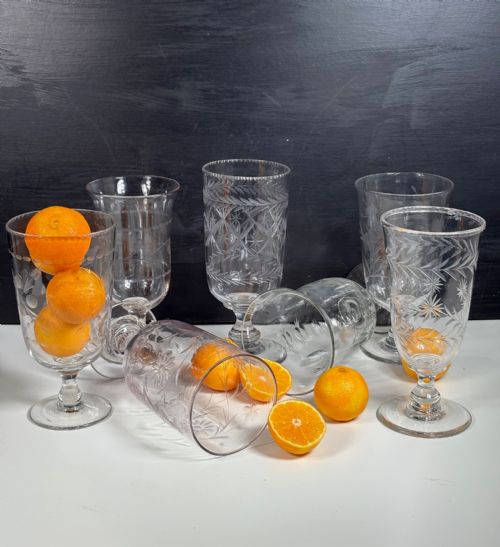 19th C Glass Celery Vase