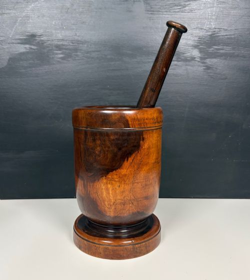 18th C Lignum Vitae Mortar & Pestle
