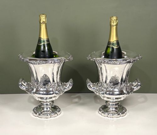 PAIR OF 19TH C SILVER PLATED WINE COOLERS - ADDITIONAL PHOTO 6