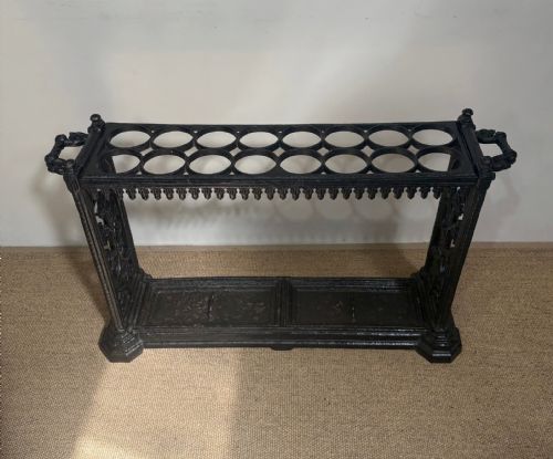 LARGE 19TH C CAST IRON STICK STAND - ADDITIONAL PHOTO 3