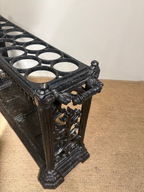 LARGE 19TH C CAST IRON STICK STAND - ADDITIONAL PHOTO 4