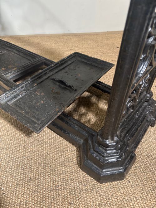 LARGE 19TH C CAST IRON STICK STAND - ADDITIONAL PHOTO 5
