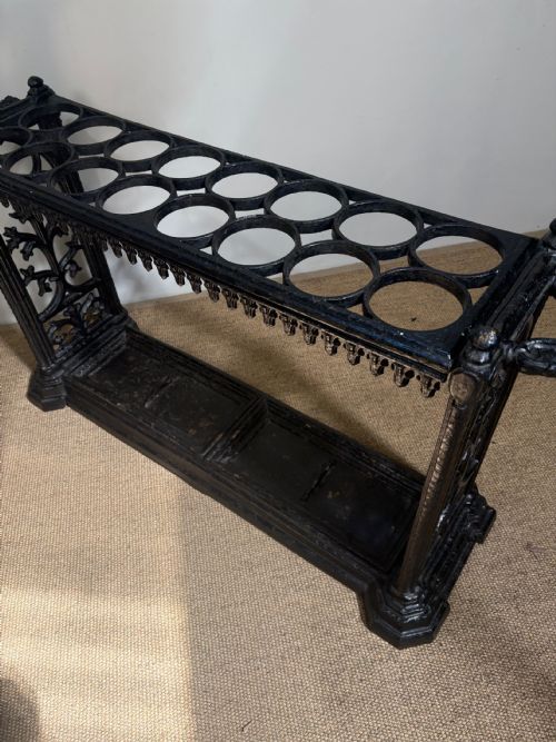 LARGE 19TH C CAST IRON STICK STAND - ADDITIONAL PHOTO 6