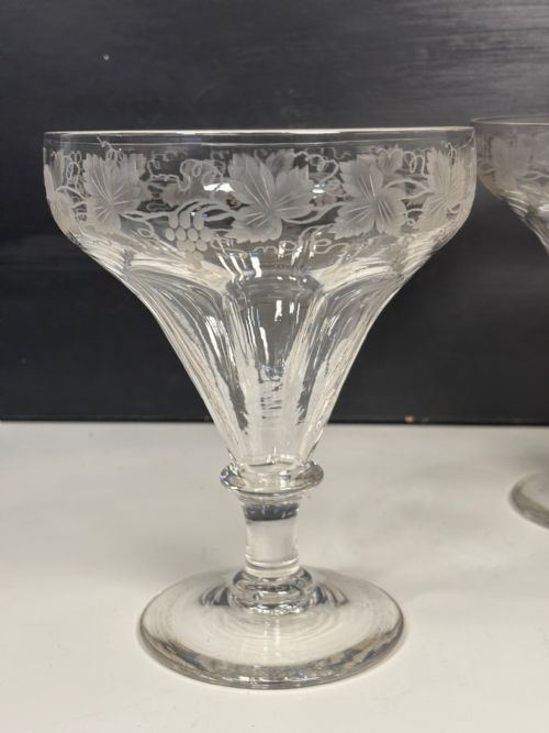 PAIR OF VERY LARGE 19TH C ENGRAVED GLASSES - ADDITIONAL PHOTO 2