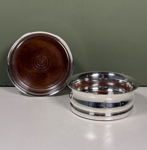 Pair of Silver Bottle / Decanter Coasters 1931