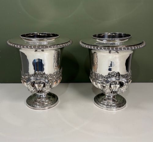 PAIR OF19TH C SILVER PLATED WINE COOLERS - ADDITIONAL PHOTO 4