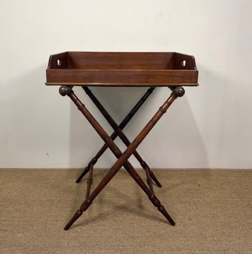 19TH C MAHOGANY BUTLERS TRAY STAND