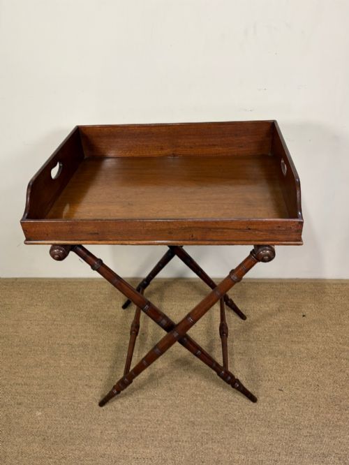 19TH C MAHOGANY BUTLERS TRAY STAND - ADDITIONAL PHOTO 1