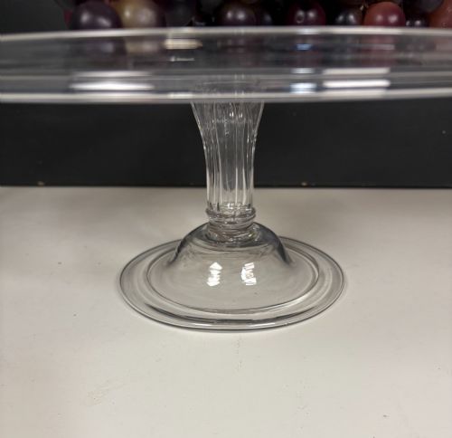 LARGE GEORGE III GLASS TAZZA - ADDITIONAL PHOTO 2