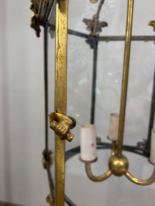 GILT BRASS HEXAGONAL LANTERN - ADDITIONAL PHOTO 2