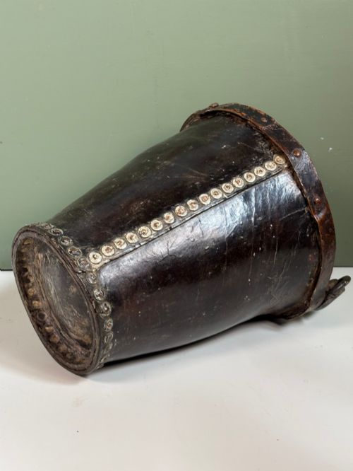 19TH C BOILED LEATHER BUCKET - ADDITIONAL PHOTO 5