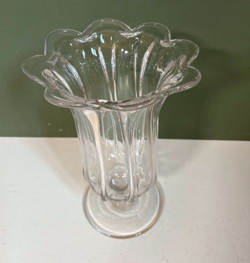 LARGE 19TH C GLASS CELERY VASE - ADDITIONAL PHOTO 1