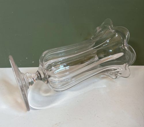 LARGE 19TH C GLASS CELERY VASE - ADDITIONAL PHOTO 3