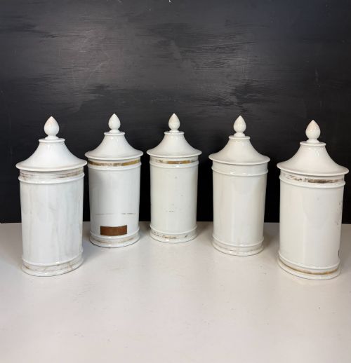 SET OF FIVE 19TH C APOTHECARY JARS - ADDITIONAL PHOTO 5