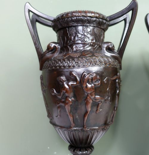 PAIR OF LARGE 19TH C BRONZE VASES - ADDITIONAL PHOTO 3