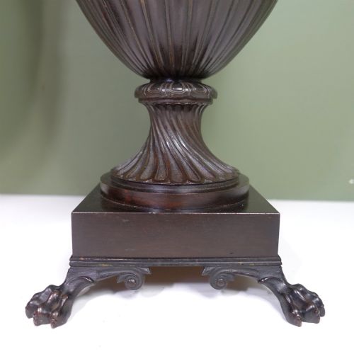 PAIR OF LARGE 19TH C BRONZE VASES - ADDITIONAL PHOTO 4