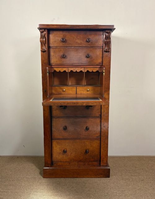 19th C Wellington Secretaire Chest