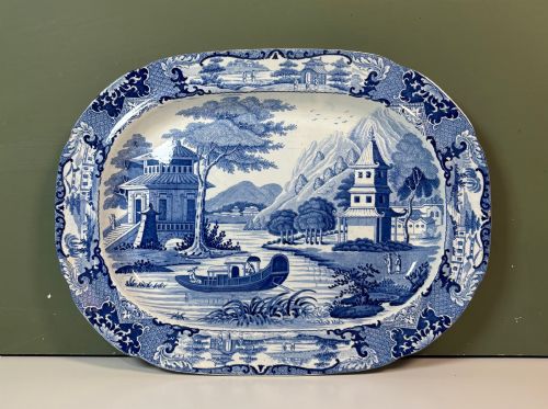 19th C Blue & White Dish