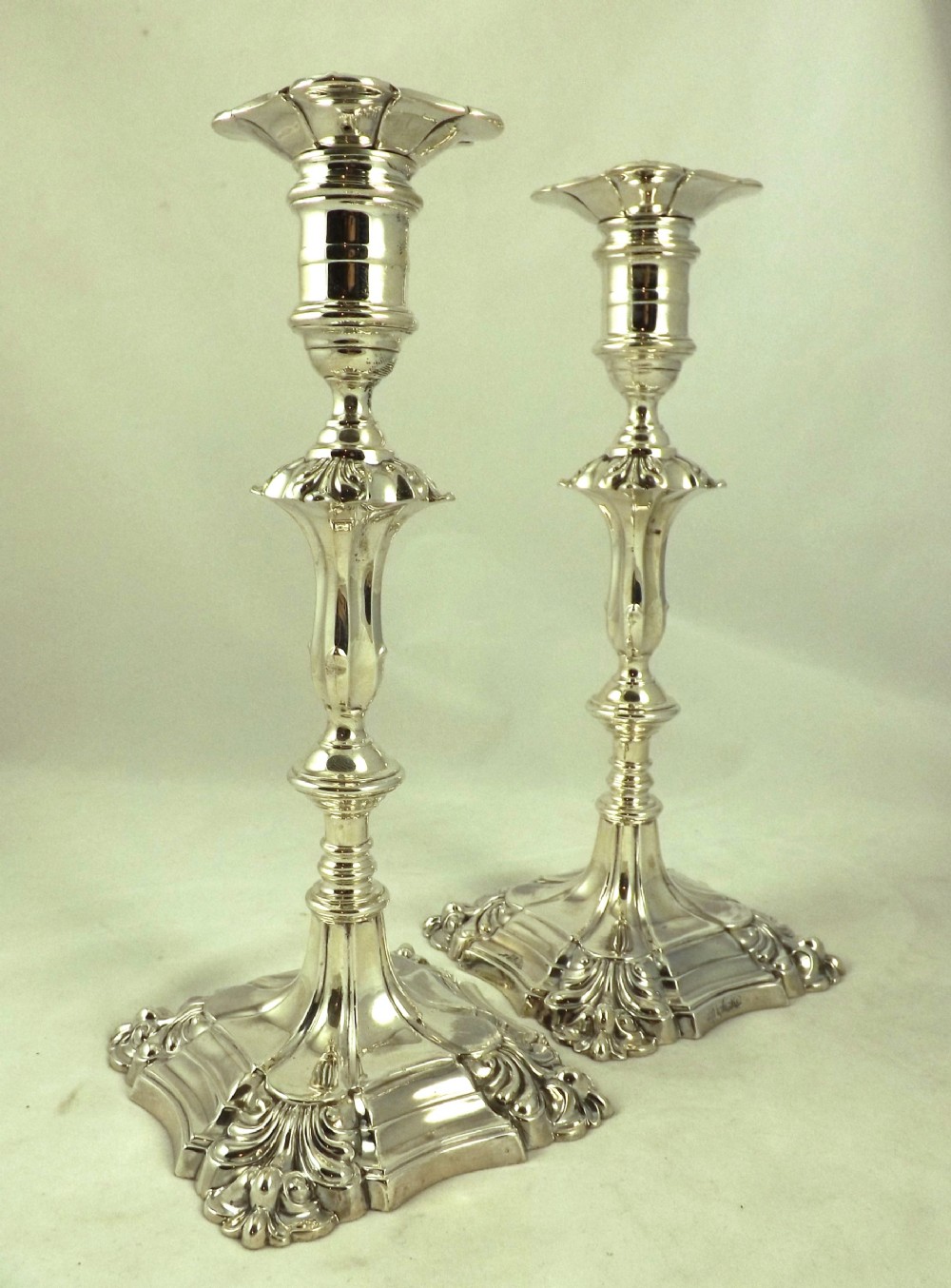 PAIR SILVER CANDLESTICKS