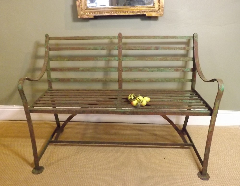 19TH C WROUGHT IRON BENCH