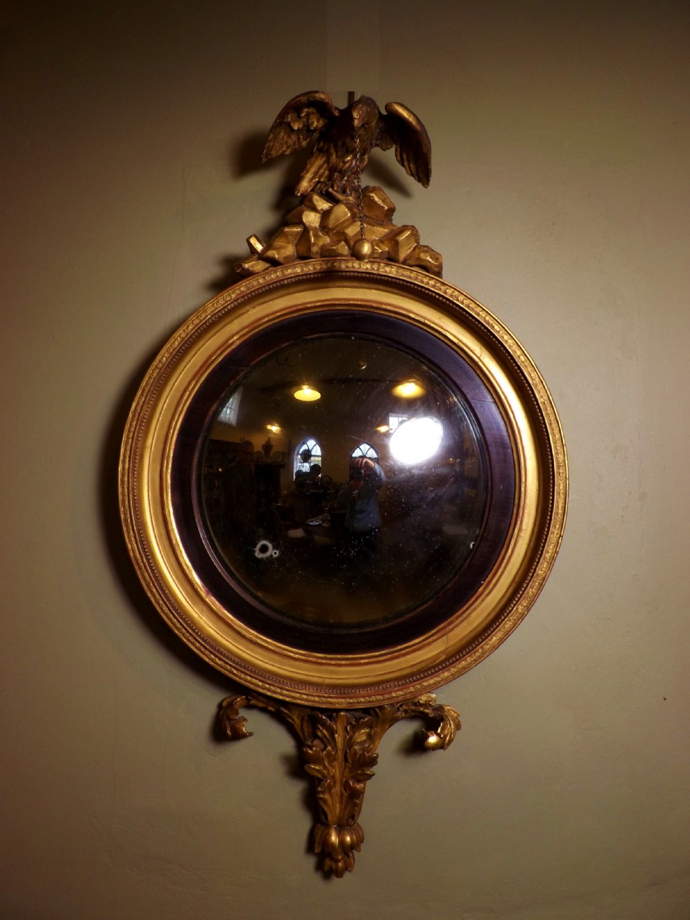 REGENCY GILT CONVEX MIRROR
