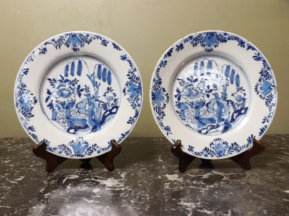 PAIR 18TH C DELFT PLATES
