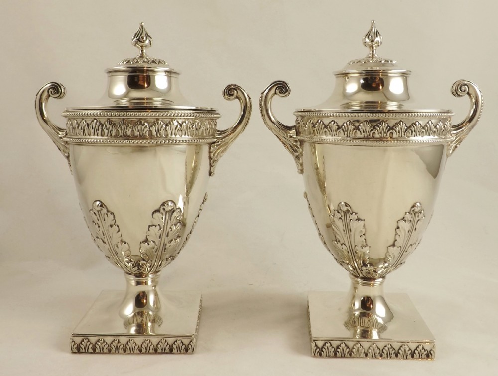 PAIR OF SILVER CUP & COVERS