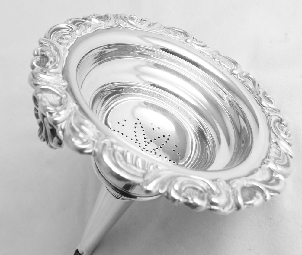 19TH C SILVER PLATED WINE FUNNEL