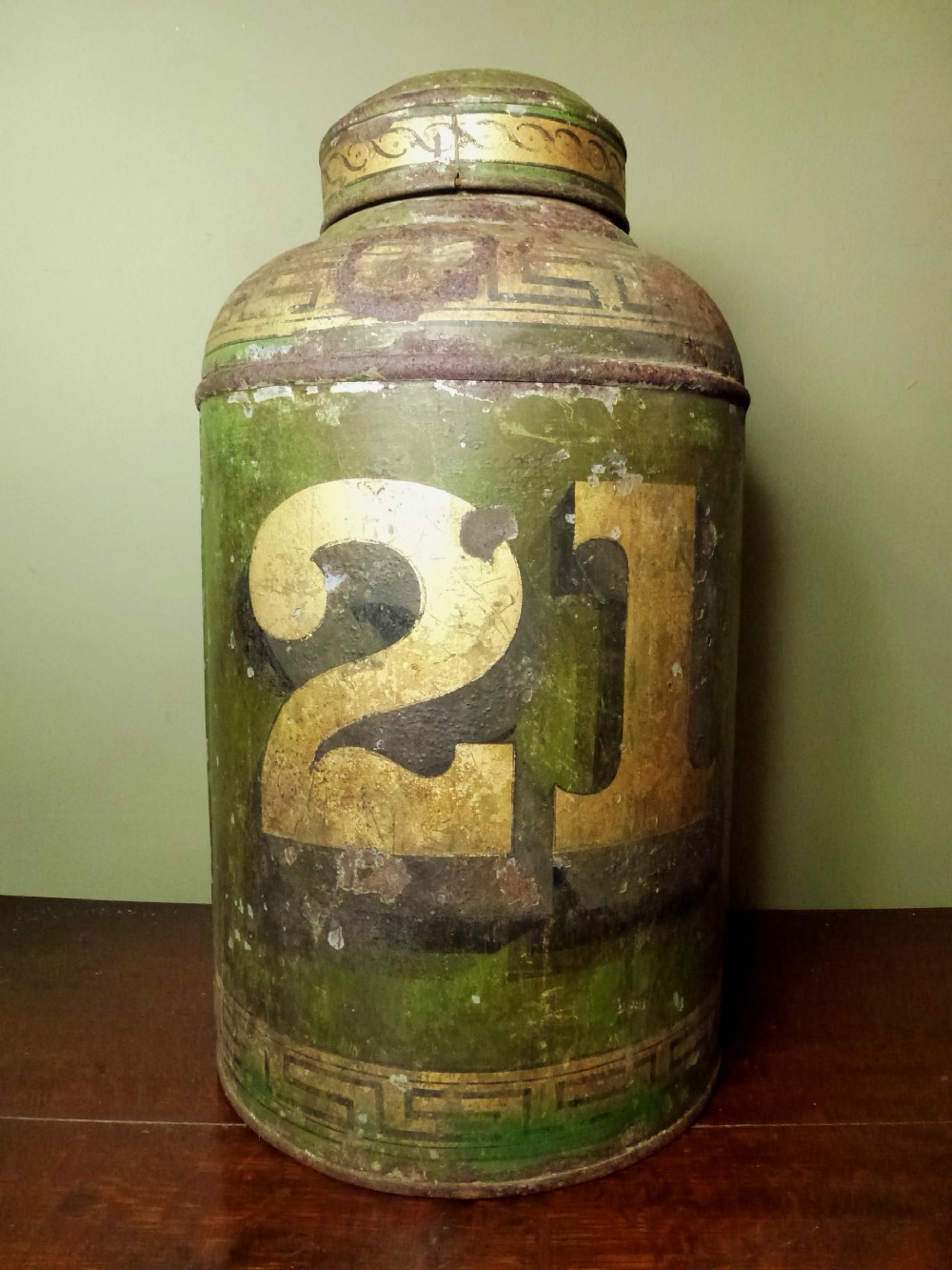 LARGE 19TH C TOLE TEA CANNISTER
