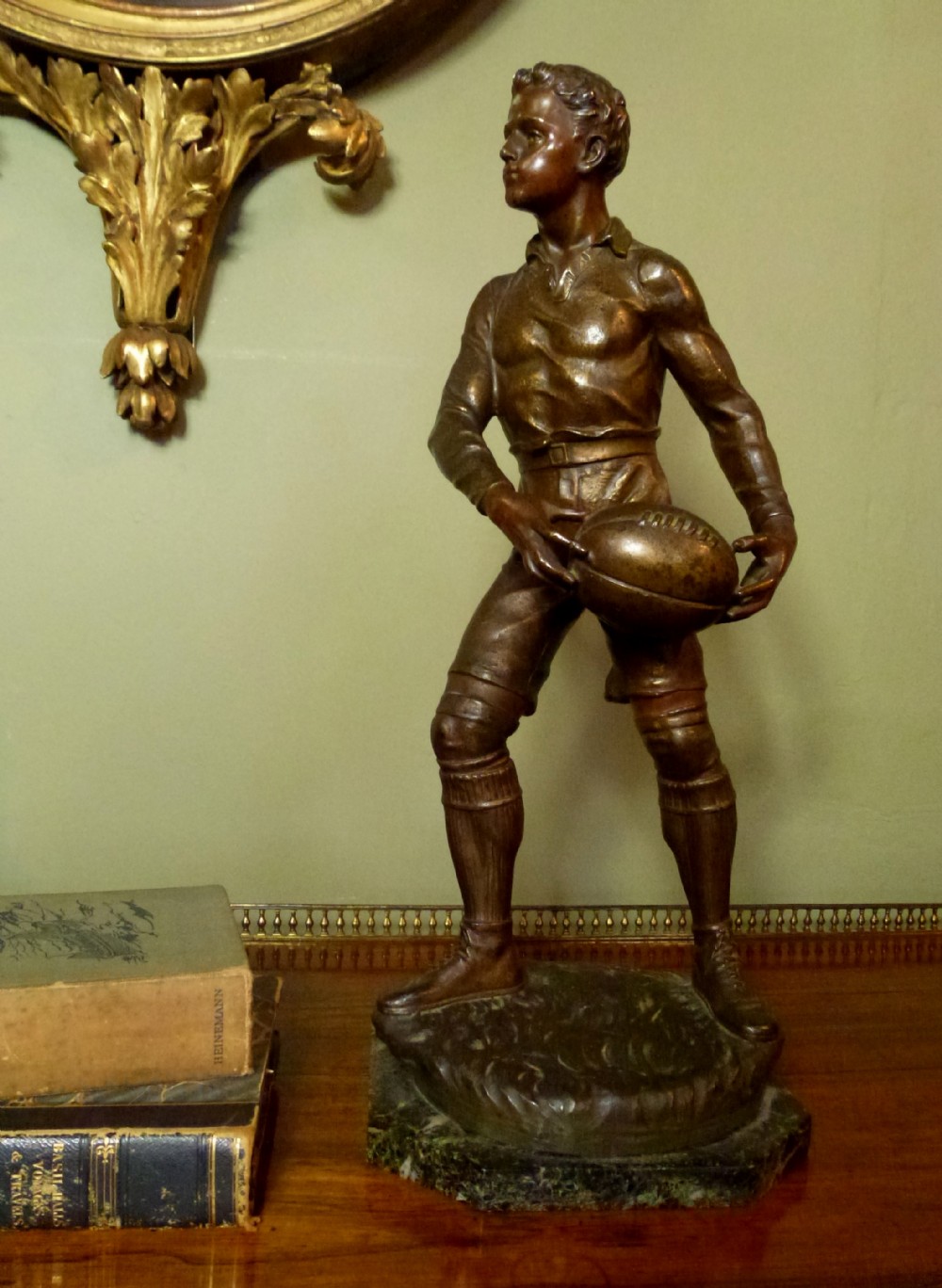ANTIQUE 19TH C RUGBY PLAYER