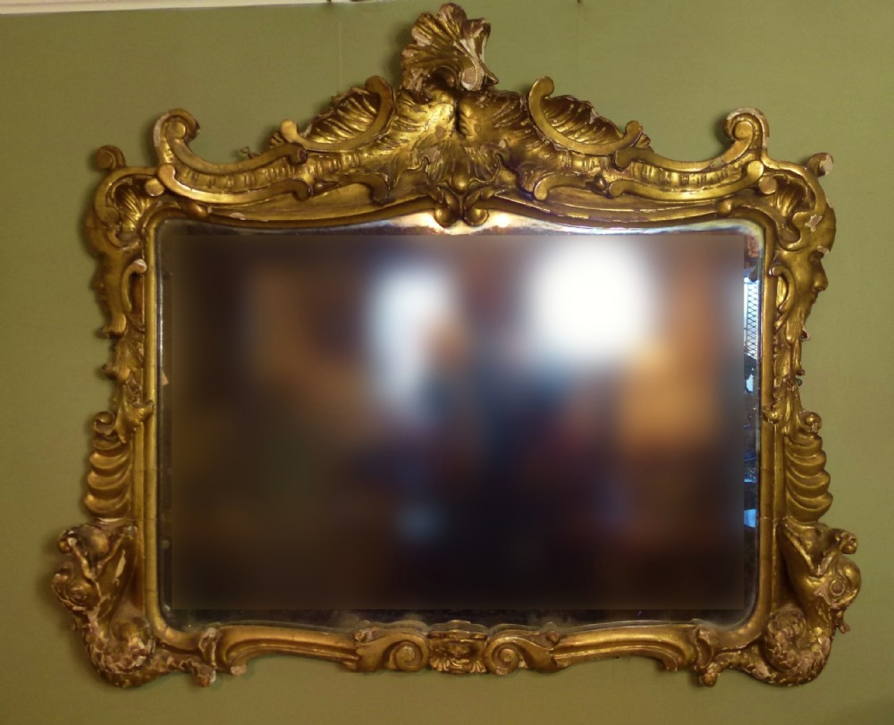 19TH C GILT WALL MIRROR