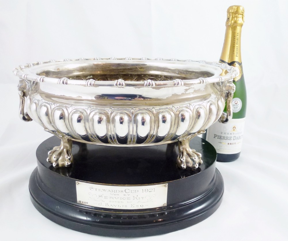A Substantial Antique Silver Wine Cooler