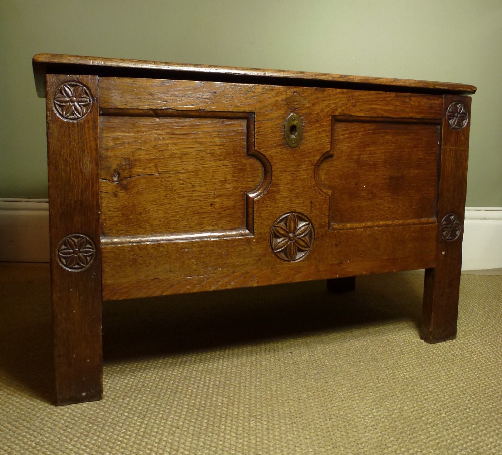 Delightful 18th C Oak Coffer