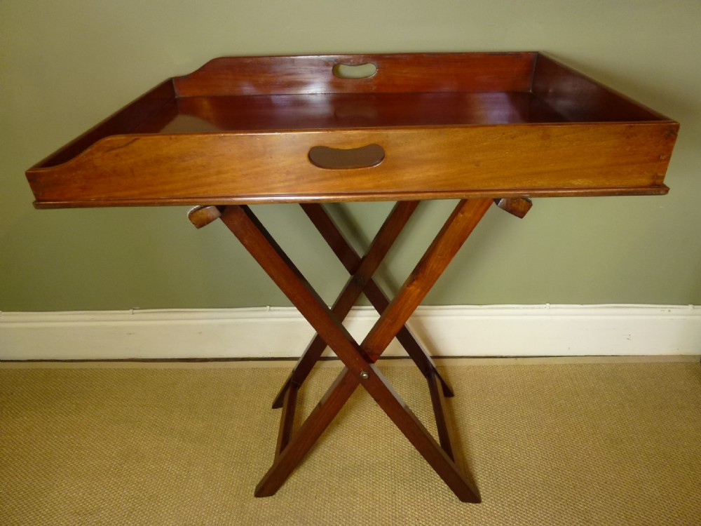 Antique 19th C Butlers Tray & Stand