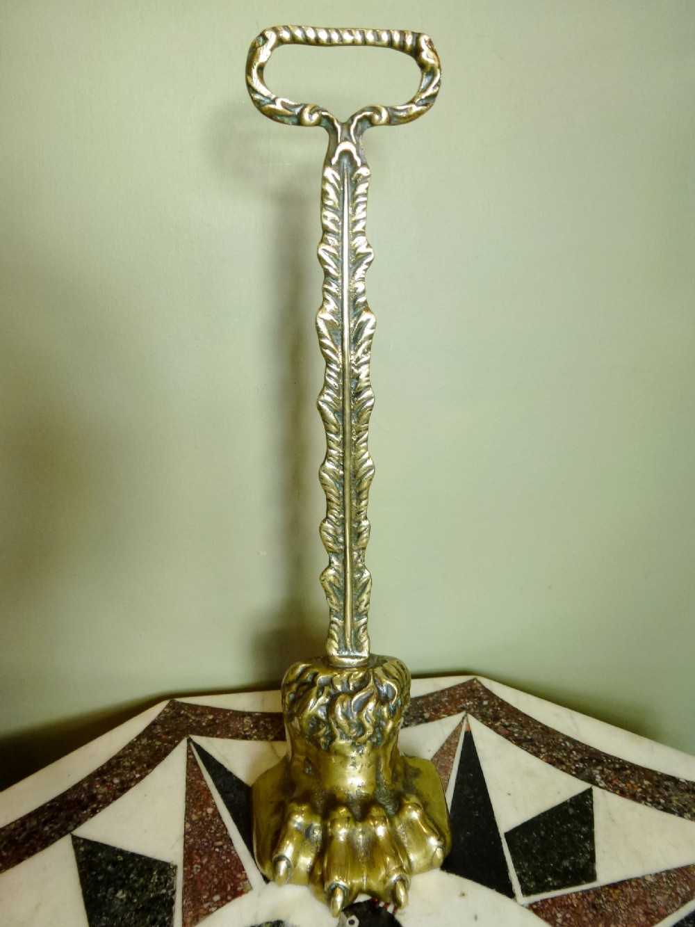ANTIQUE 19TH C BRASS DOOR STOP