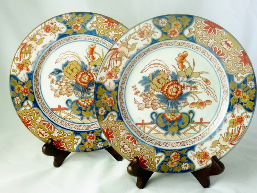 PAIR 19TH C IMARI PLATES
