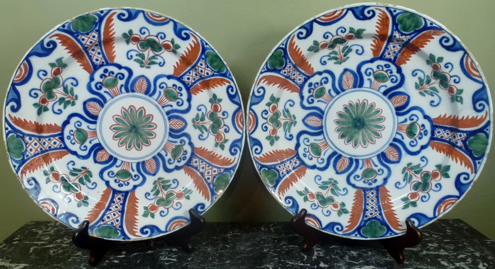 Pair 18th C Delft Chargers