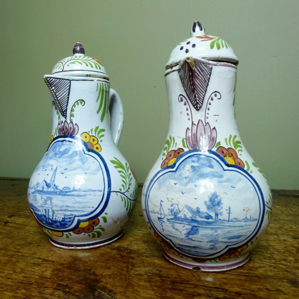 DELFT POLYCHROME JUGS & COVERS
