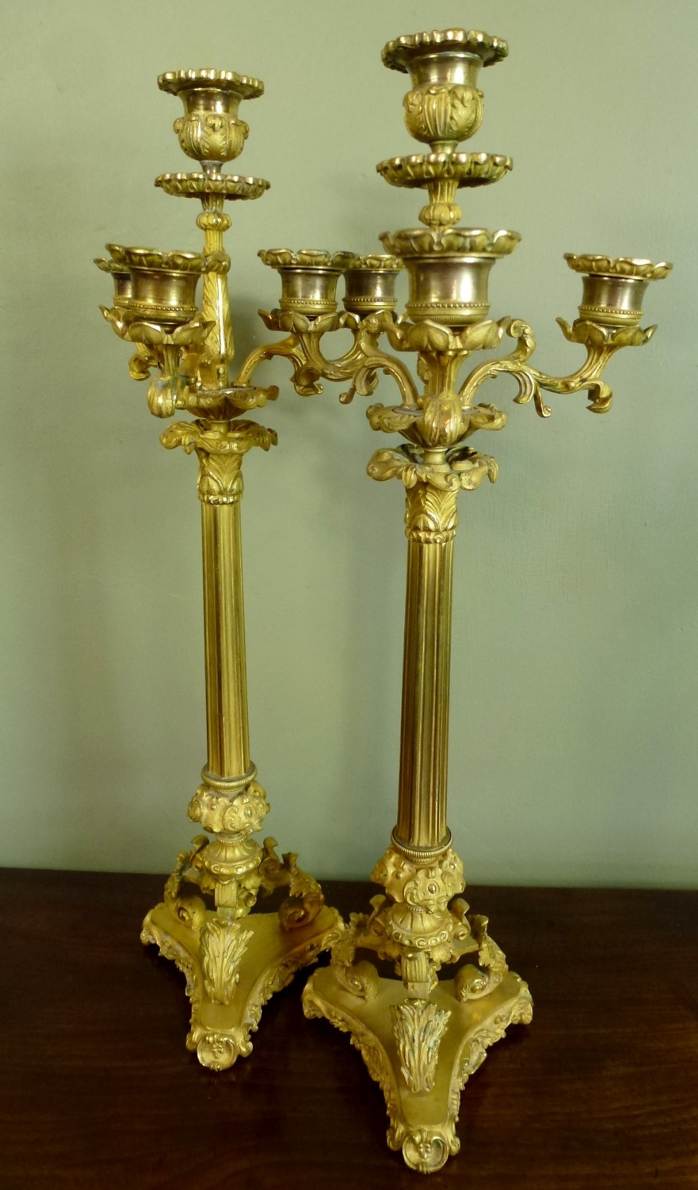 Pair of 19th C Ormolu candlesticks