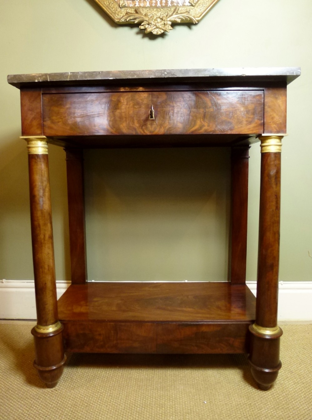 19TH C MAHOGANY CONSOLE TABLE
