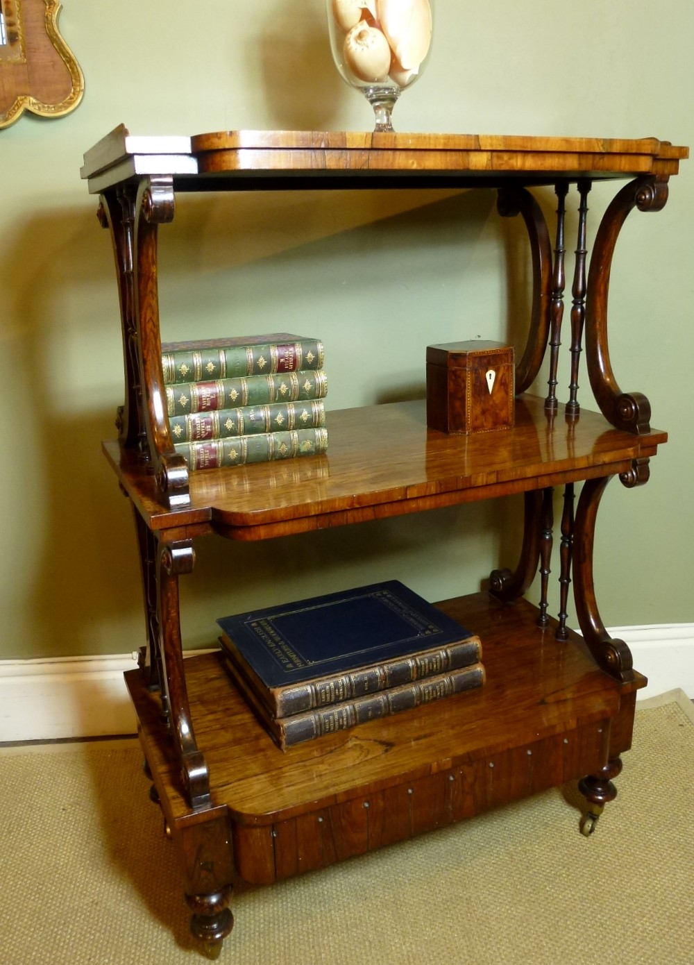 19th C Rosewood Three Tier Whatnot