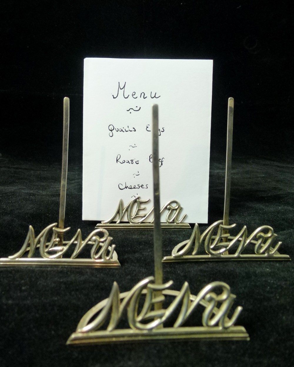 SILVER MENU HOLDERS