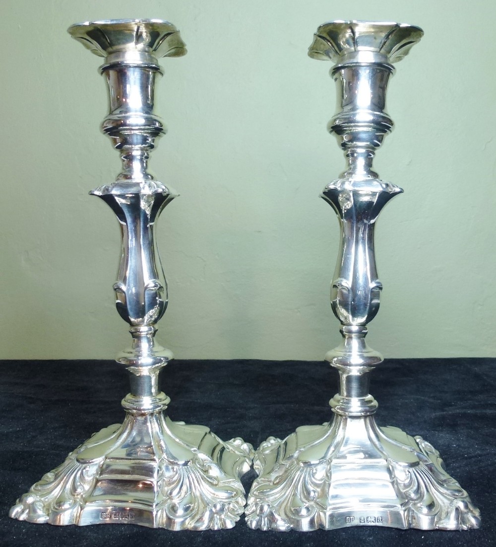 Pair of silver candle sticks
