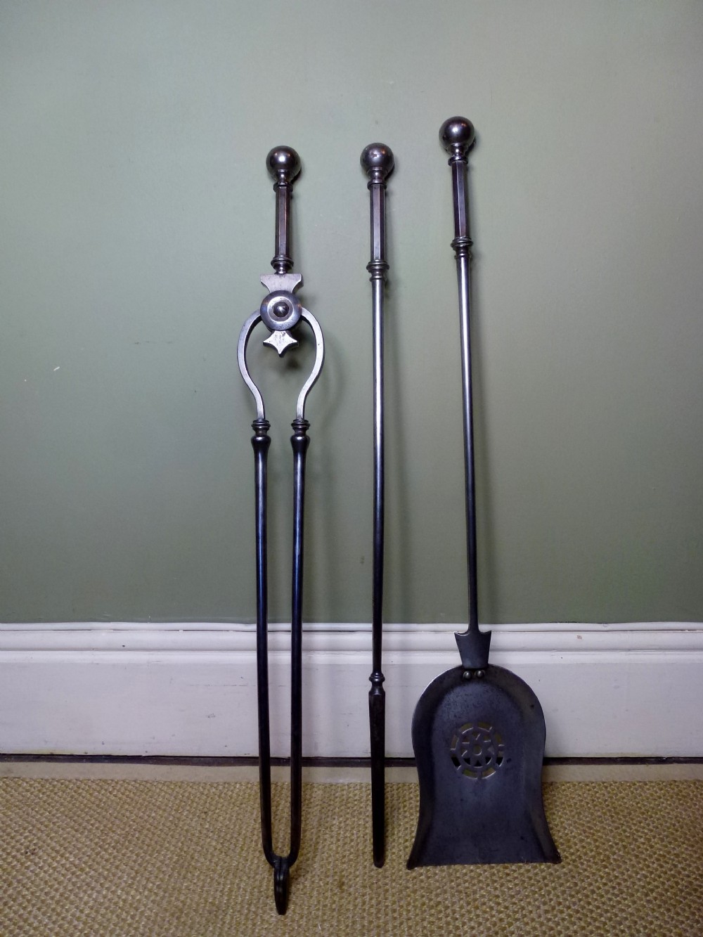 ANTIQUE STEEL FIRE TOOLS