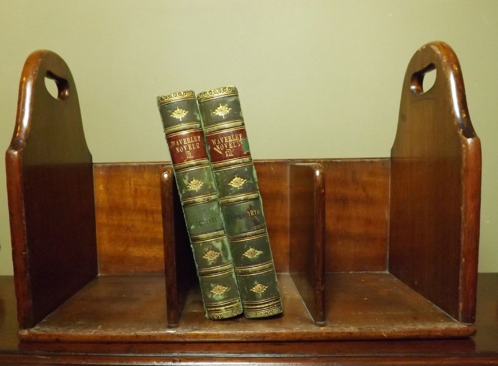 19th C mahogany book carrier