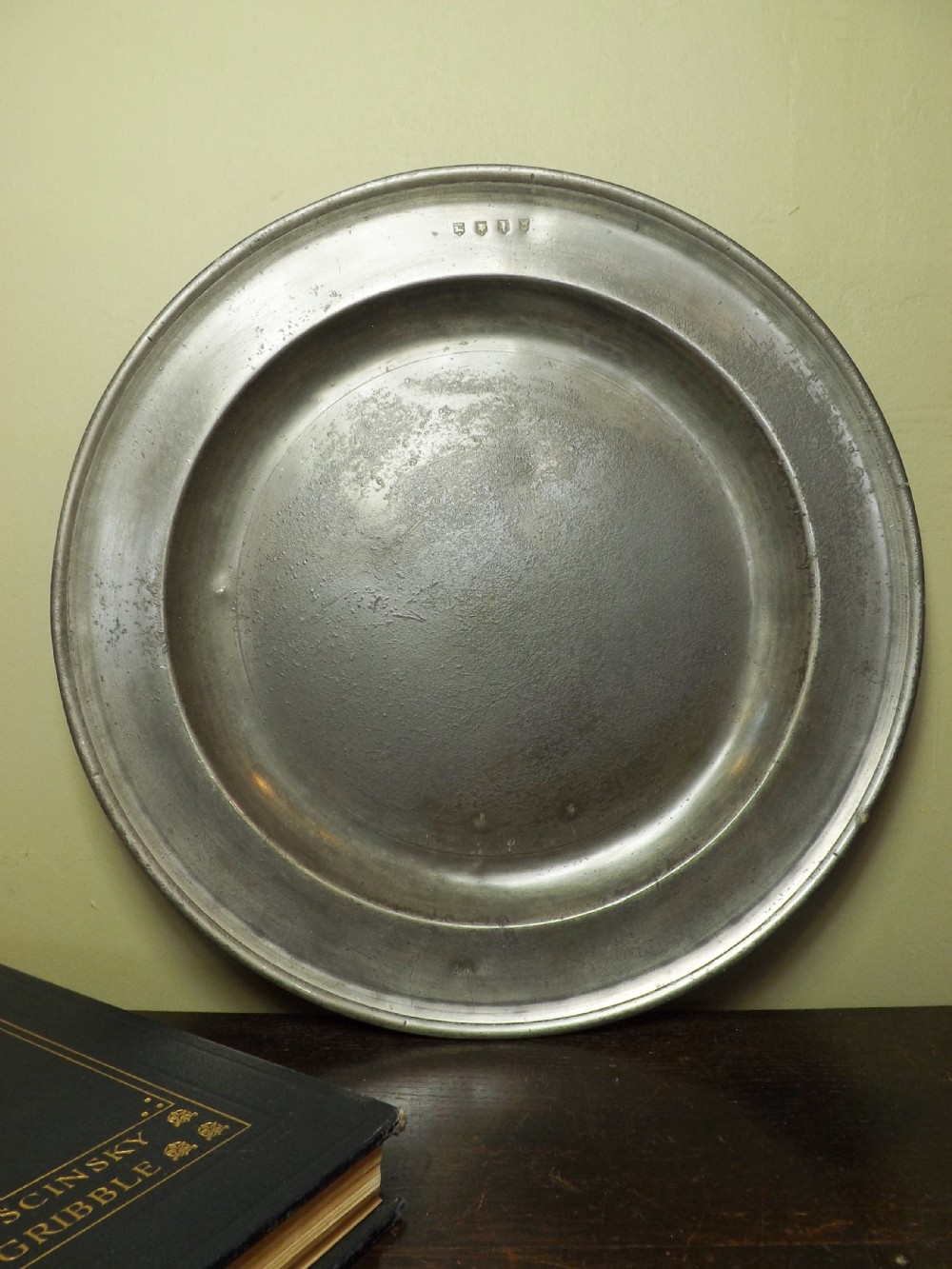 18th C pewter charger