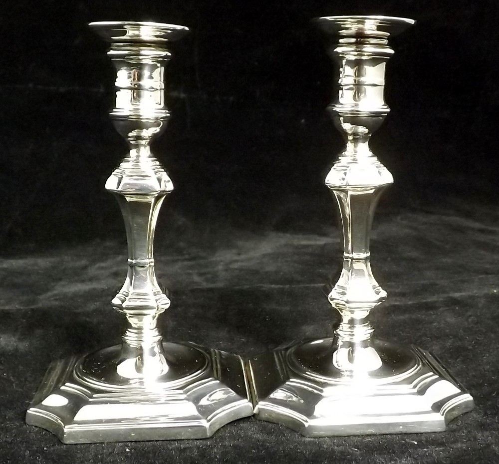 Pair of silver candle sticks