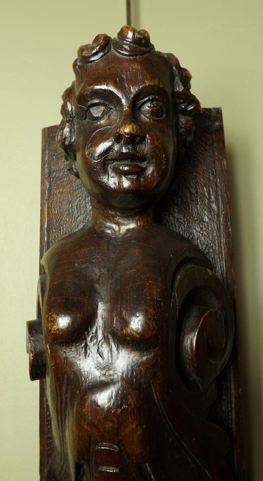 Late 18th C carved oak panel